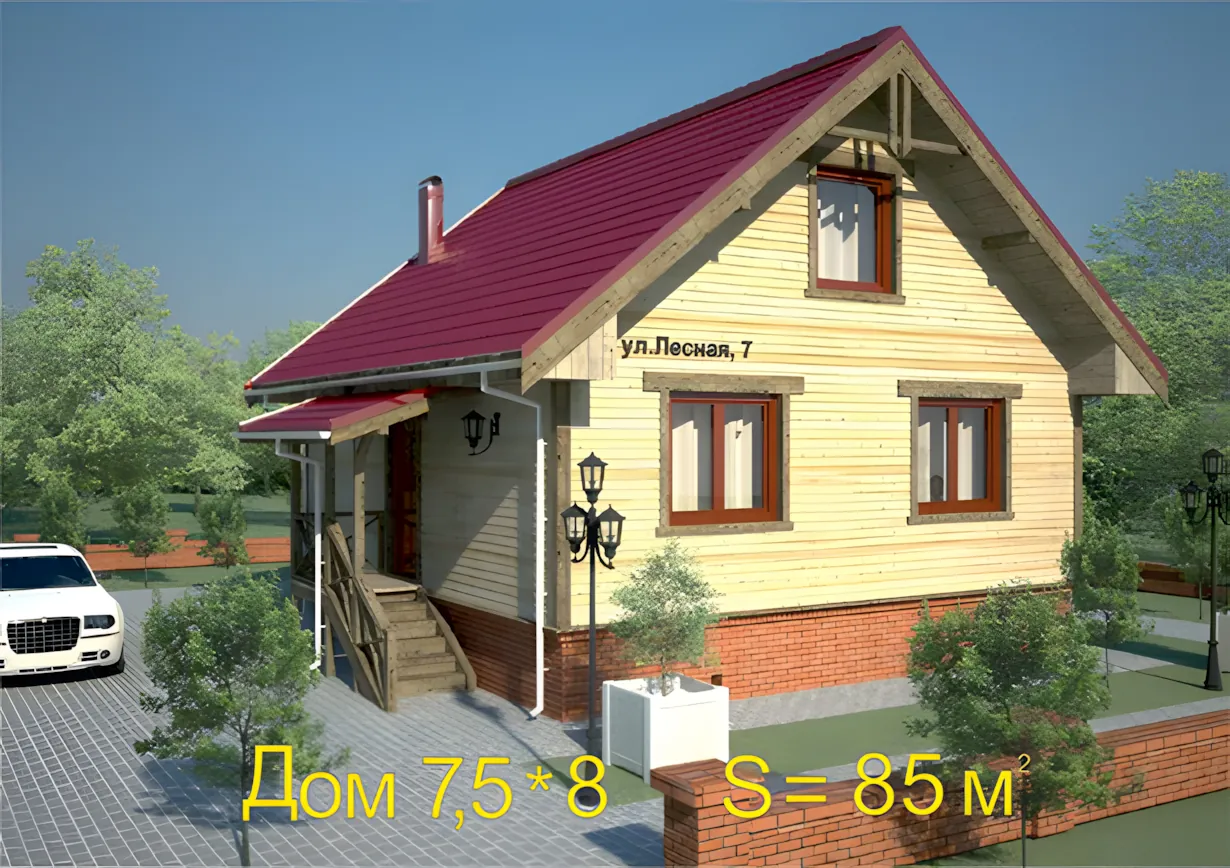Дом 85 м² — вид проекта